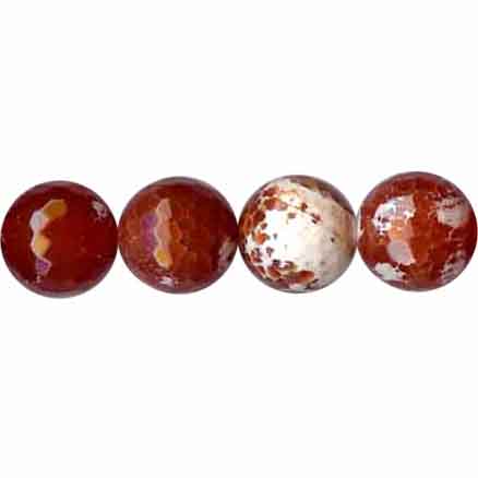FIRE AGATE ORANGE 14MM FACETED